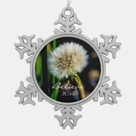 Machen Sie einen Wunsch, glauben Sie, Schneeflocken Zinn-Ornament
