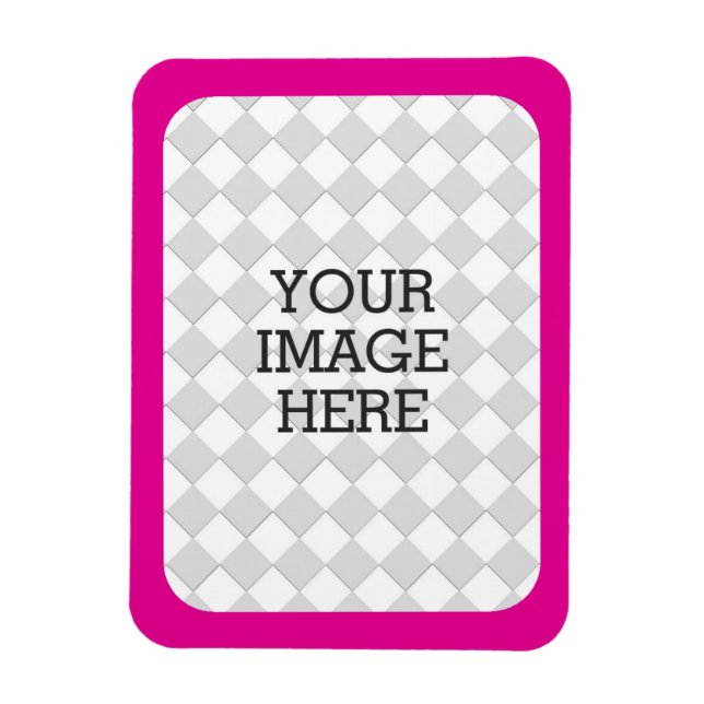 Machen Sie einfach Ihr eigenes Foto Display Pink F Magnet (Vertikal)