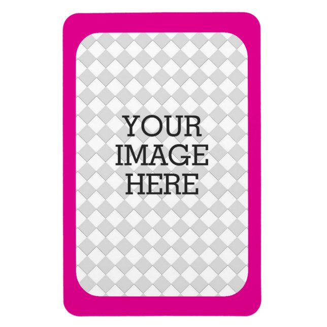 Machen Sie einfach Ihr eigenes Foto Display Pink F Magnet (Vertikal)