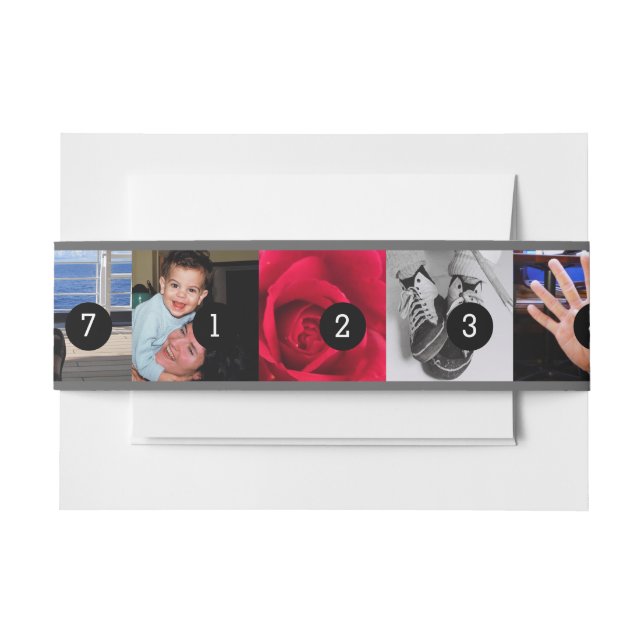 Machen Sie einfach Ihr eigenes Foto mit 7 Fotos Einladungsbanderole (Vorderseite Beispiel)