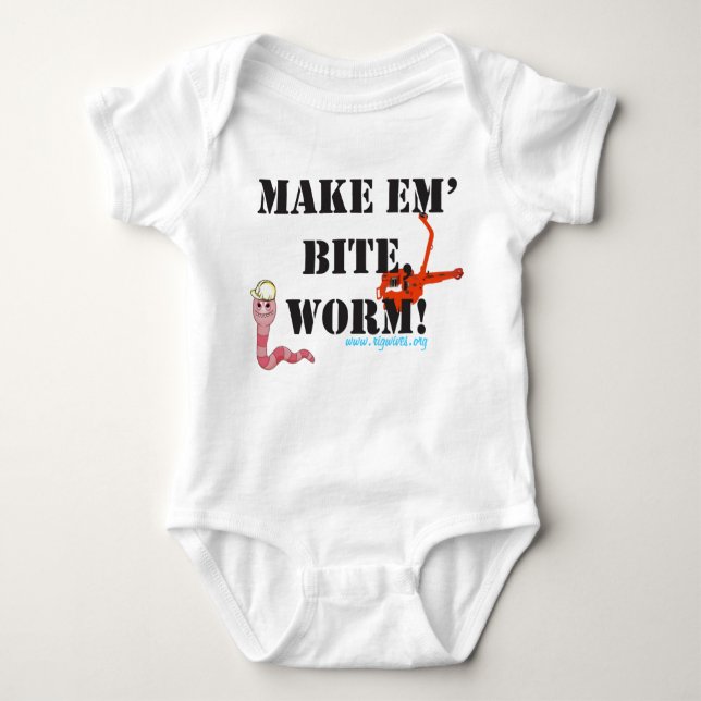 Machen Sie Em Biss-Wurm! Baby Strampler (Vorderseite)