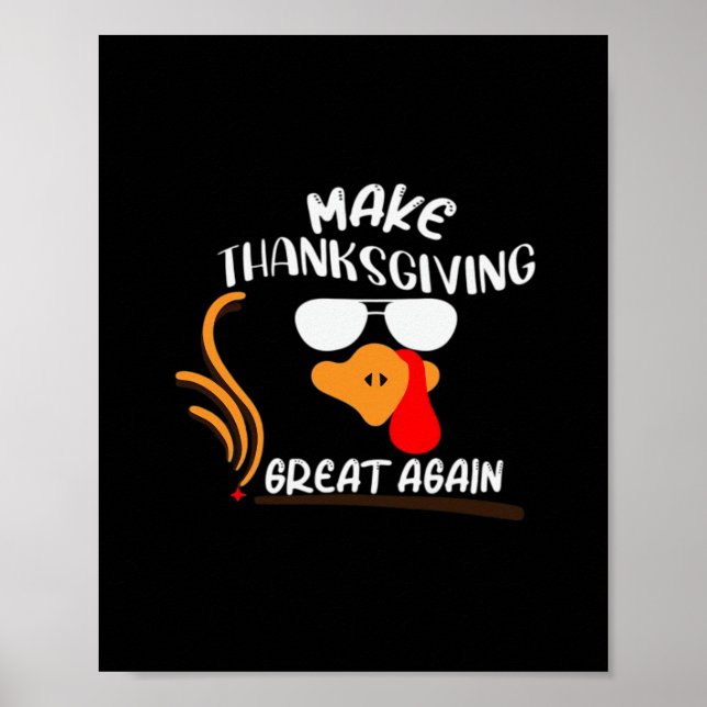 Machen Sie Erntedank wieder groß, Funny Turkey Mem Poster (Vorne)