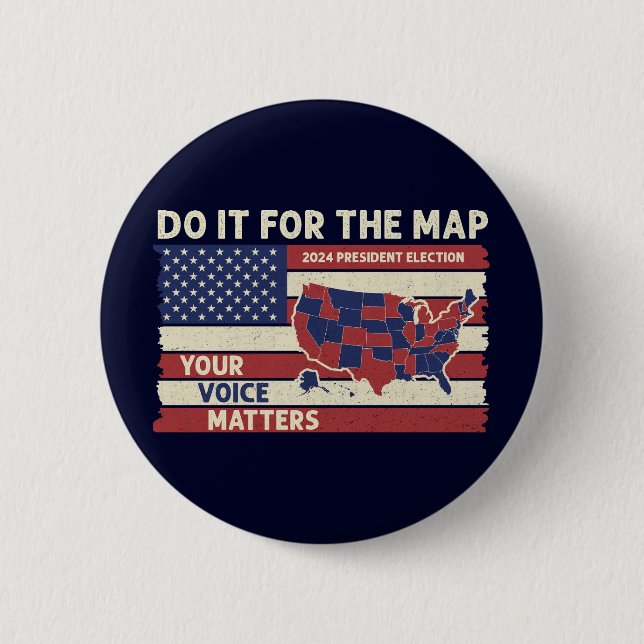 Machen Sie es für die Landkarte mit der US-Flagge  Button (Vorderseite)