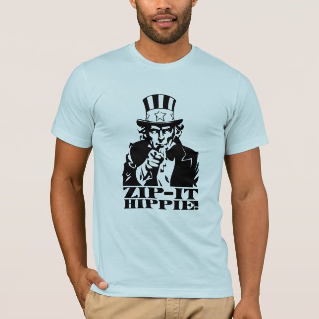 Machen Sie es Hippie Reißverschluss zu! T-Shirt (Vorderseite)