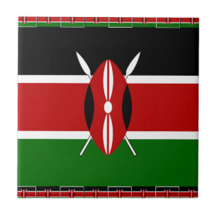Machen Sie es Kenyan schöne Inspiration Flag Farbe Fliese