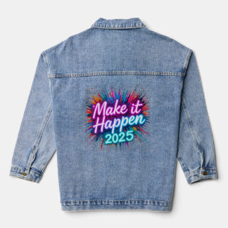 MACHEN SIE ES PASSIEREN IN NEON SCRIPT JEANSJACKE