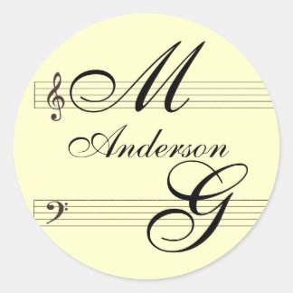 Machen Sie es selbst Musiker in Liebe Template Runder Aufkleber