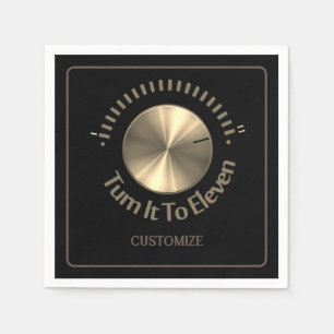 Machen Sie es zu elf schwarzen und goldenen Serviette