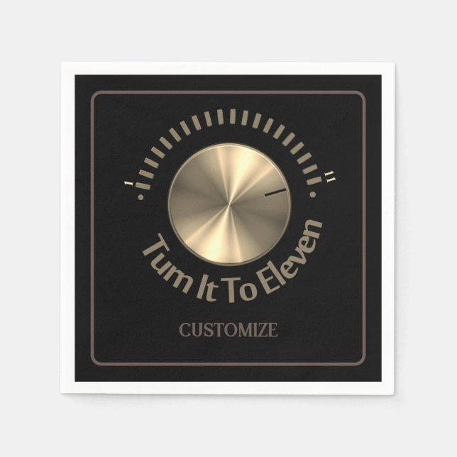 Machen Sie es zu elf schwarzen und goldenen Serviette (Vorderseite)