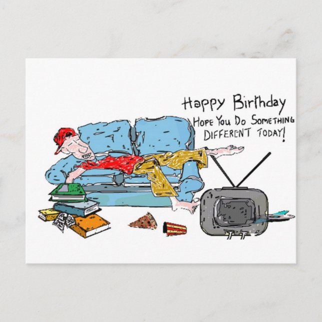 Machen Sie etwas Anderes Geburtstag Postkarte (Vorderseite)