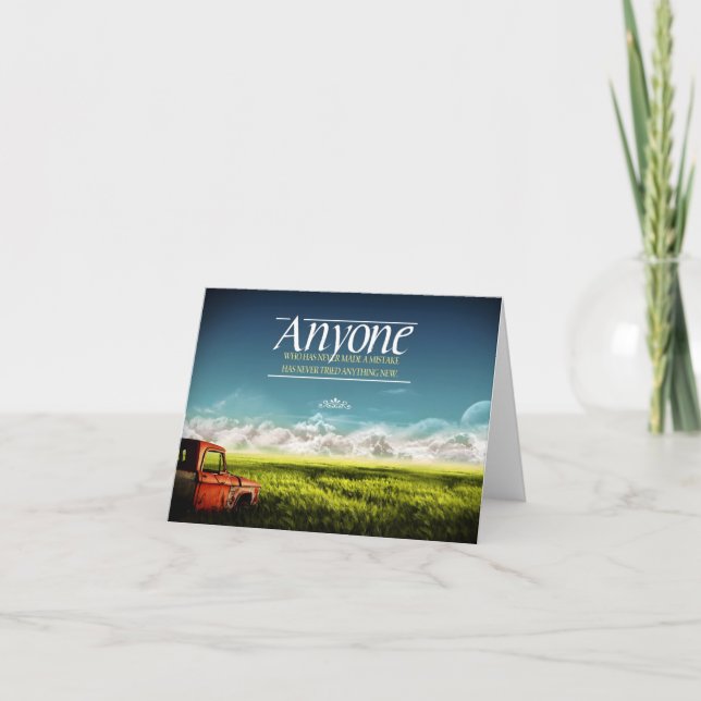 "Machen Sie Fehler" Inspiration Zitat Dankeskarte (Vorderseite)