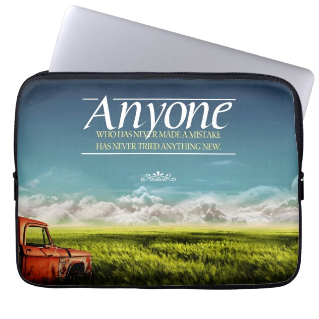 "Machen Sie Fehler" Inspiration Zitat Laptopschutzhülle (Vorderseite)