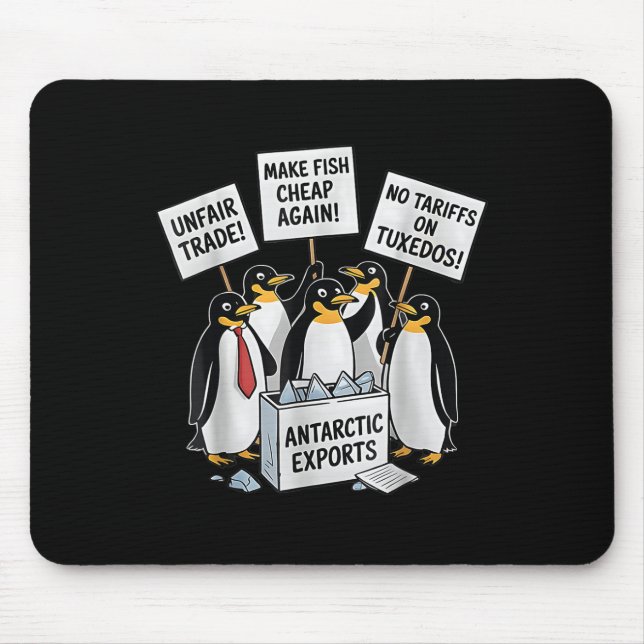 Machen Sie Fisch wieder billig! Funny Peguins Mousepad (Vorne)
