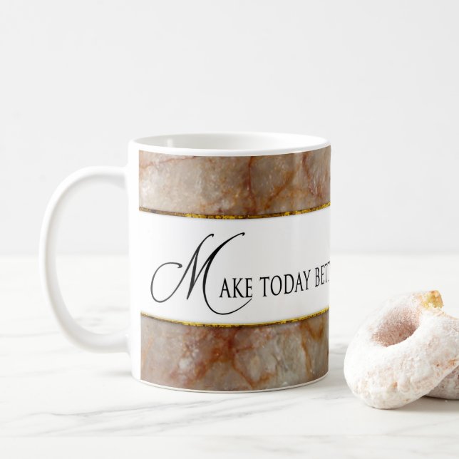 Machen Sie heute besser als gestern Tasse - MARBLE (Mit Donut)