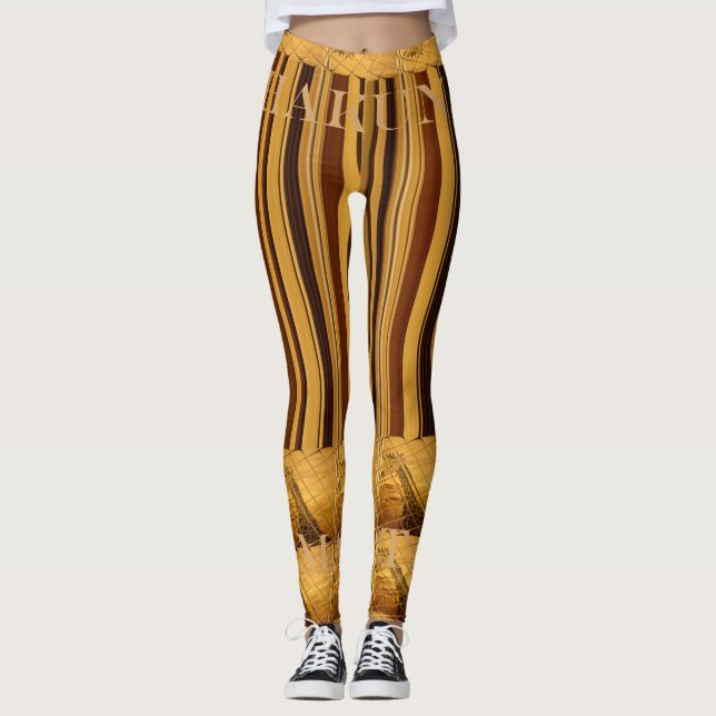 Machen Sie Ihr eigenes Afrika Giraffe Tiermuster-D Leggings (Vorderseite)