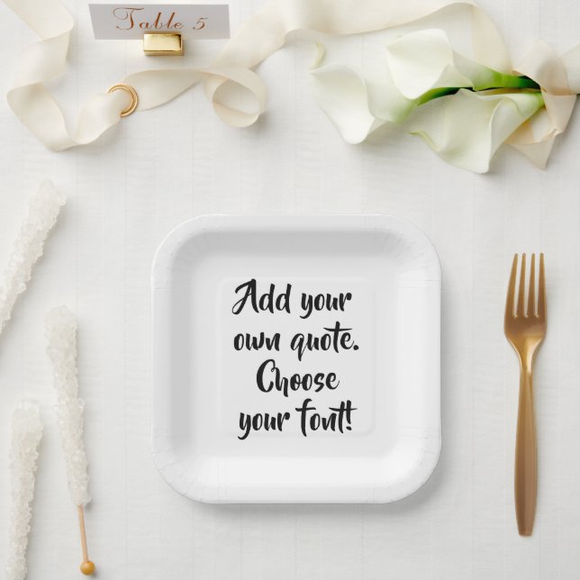 Machen Sie Ihr eigenes Angebot personalisiert. Pappteller (Hochzeit)