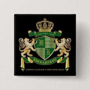 Machen Sie Ihr eigenes Coat von Arms Green Gold Li Button