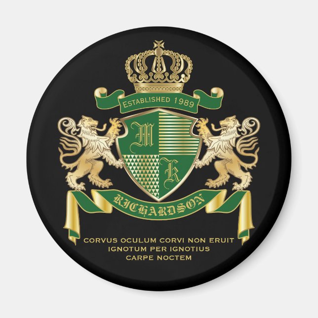 Machen Sie Ihr eigenes Coat von Arms Green Gold Li Magnet (Vorne)
