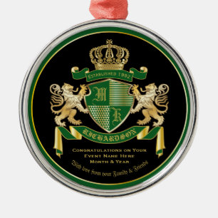 Machen Sie Ihr eigenes Coat von Arms Green Gold Li Ornament Aus Metall