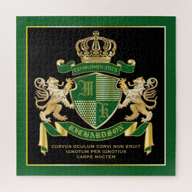 Machen Sie Ihr eigenes Coat von Arms Green Gold Li Puzzle (Vertikal)