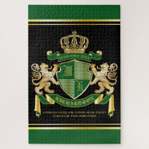 Machen Sie Ihr eigenes Coat von Arms Green Gold Li Puzzle