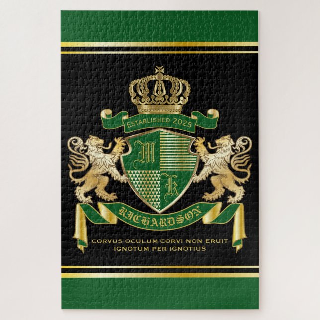 Machen Sie Ihr eigenes Coat von Arms Green Gold Li Puzzle (Vertikal)