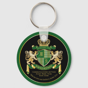 Machen Sie Ihr eigenes Coat von Arms Green Gold Li Schlüsselanhänger