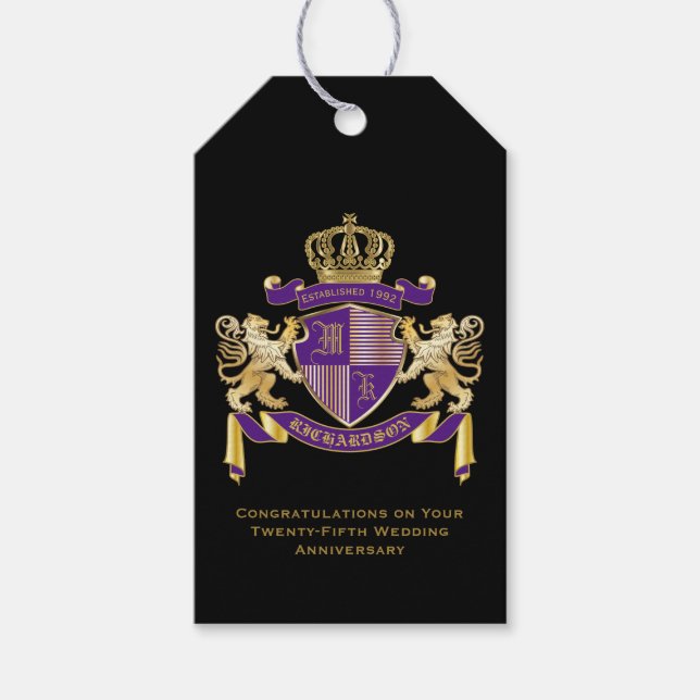 Machen Sie Ihr eigenes Coat von Arms Monogram Lion Geschenkanhänger (Vorderseite)