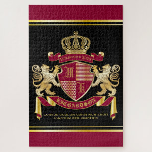 Machen Sie Ihr eigenes Coat von Arms Red Gold Löwe Puzzle