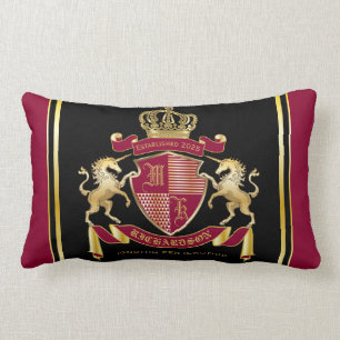 Machen Sie Ihr eigenes Coat von Arms Red Gold Unic Lendenkissen