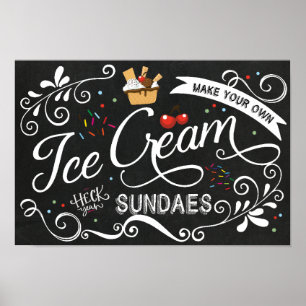 Machen Sie Ihr eigenes Eiscreme-Sundingzeichen Poster