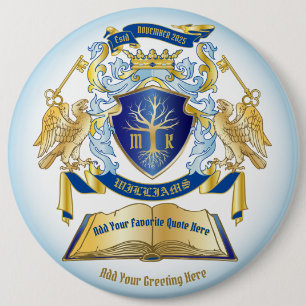 Machen Sie Ihr eigenes Emblem Tree Book Key Crown  Button