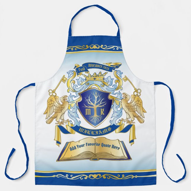 Machen Sie Ihr eigenes Emblem Tree Book Key Crown  Schürze (Vorderseite)