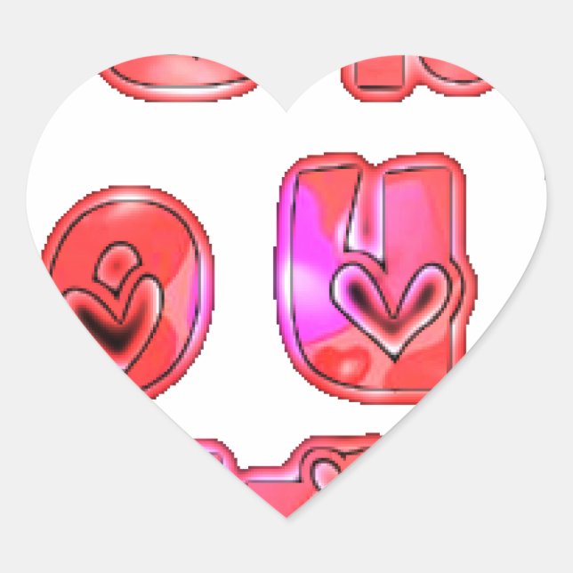 Machen Sie Ihr eigenes Herz Art Print Design Herz-Aufkleber (Vorderseite)