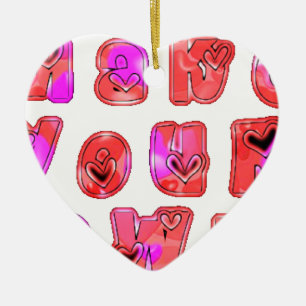 Machen Sie Ihr eigenes Herz Art Print Design Keramik Ornament