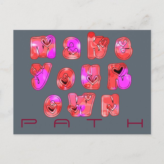 Machen Sie Ihr eigenes Herz Art Print Design Postkarte (Vorderseite)