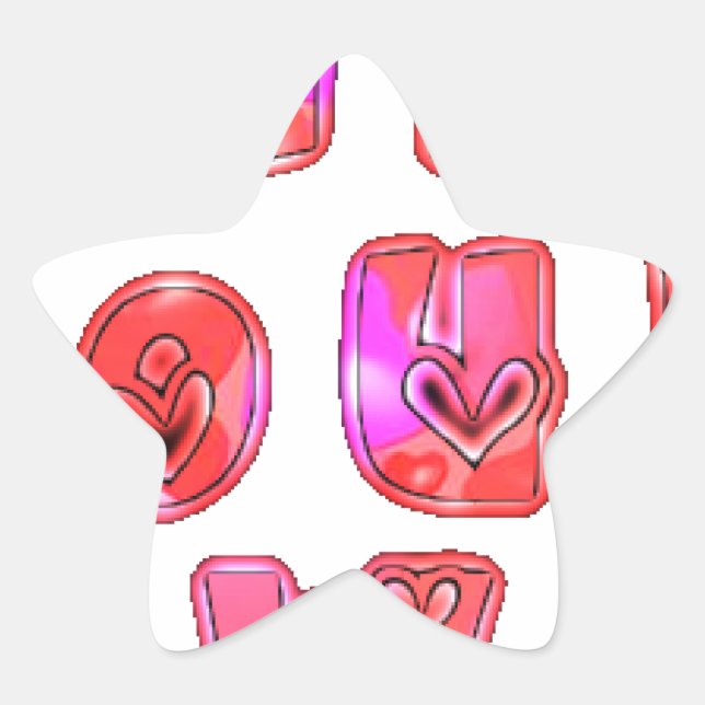 Machen Sie Ihr eigenes Herz Art Print Design Stern-Aufkleber (Vorderseite)
