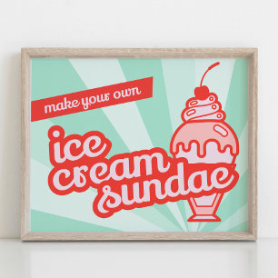 Machen Sie Ihr eigenes Ice Cream Sundae Bar Tablet Poster