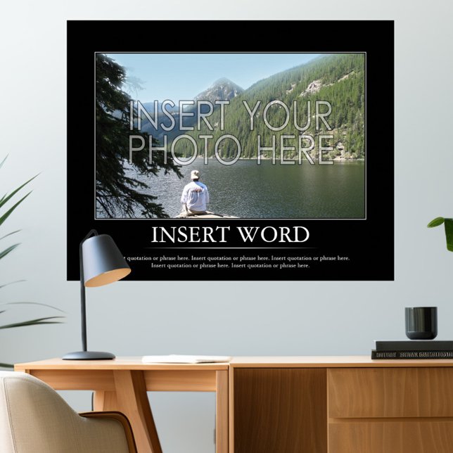 Machen Sie Ihr eigenes Motivierend Poster (Create your own motivational poster - add a photo and word with a definition or other text)