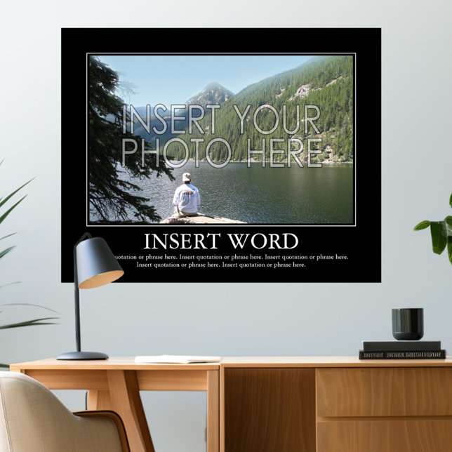Machen Sie Ihr eigenes Motivierend Poster (Create your own motivational poster - add a photo and word with a definition or other text)