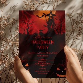 Machen Sie Ihr Halloween-Party mit Rot-Themed zu k Einladung