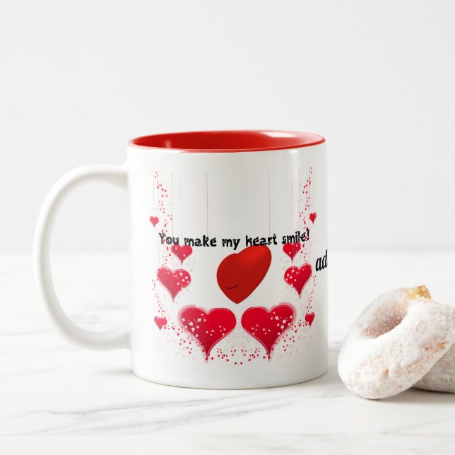 Machen Sie Ihr Herz Lächeln - Liebe Tasse Maßgesch (Mit Donut)