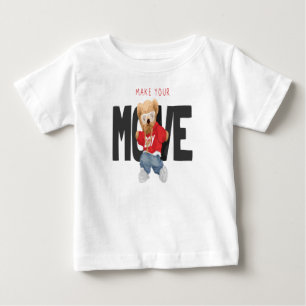 Machen Sie Ihre Bewegung Cooler Bärentanz Baby T-shirt