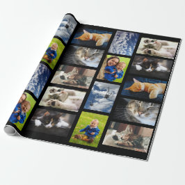 Machen Sie Ihre eigene 9 FotoCollage auf schwarz Geschenkpapier