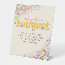 Machen Sie Ihre eigene Bouquet-Mustard & Pink-Wild Sockelschild