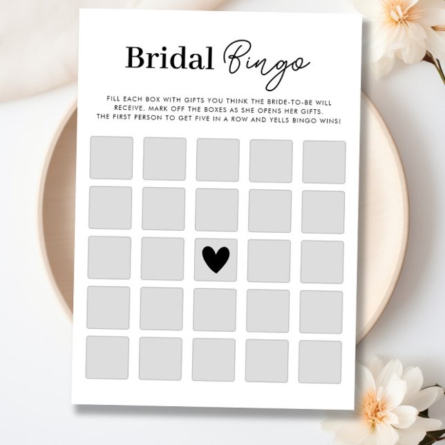 Machen Sie Ihre eigene Brautparty-Bingo-Spielkarte Einladung (Make Your Own Bridal Shower Bingo Game Card)