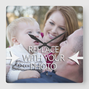 Machen Sie Ihre eigene Foto-Uhr Quadratische Wanduhr