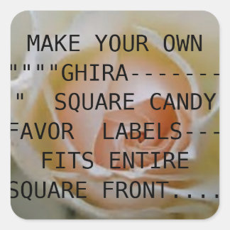 MACHEN SIE IHRE EIGENE GHIRA - CANDY SQUARE ETIKET QUADRATISCHER AUFKLEBER