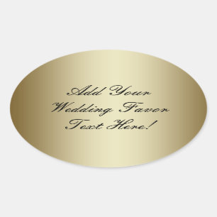 Machen Sie Ihre eigene Gold-Gastgeschenk Hochzeit Ovaler Aufkleber