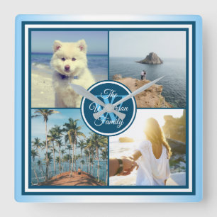 Machen Sie Ihre eigene Instagram Grid Summer Foto  Quadratische Wanduhr
